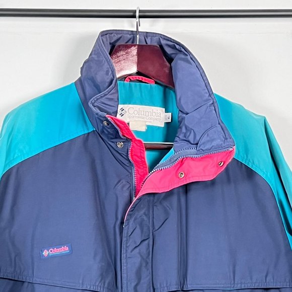 Columbia Powder Keg VTG 90's Ski Snowboard Jacket Men XL Shell ONLY Retro Teal - Picture 4 of 14